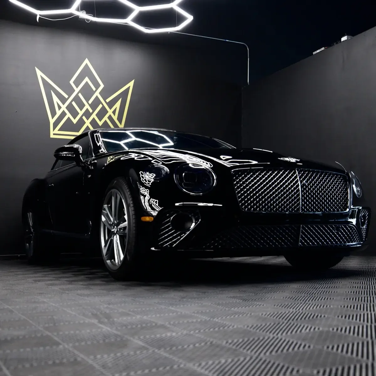 Black Bentley Continental front in the Imperial Auto Lab studio